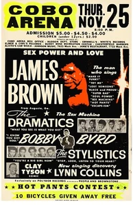 Póster de concierto enmarcado James Brown Cobo Arena Detroit - Imagen 1 de 2