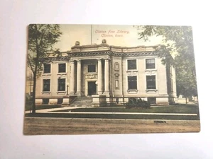 Postcard Vintage Clinton Free Library. Clinton, Iowa A218 - Picture 1 of 3