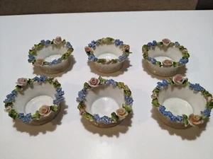 DE COLECCIÓN Seis ELFINWARE Flor Cesta de Porcelana Tejido - Pintado a Mano - Alemania - Imagen 1 de 18