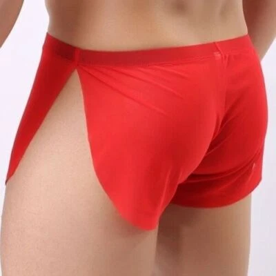 81-027 Transparente Boxer Pants in ROT Atmungsaktiv ultradünn geschlitzt S-3XL - Bild 1 von 4
