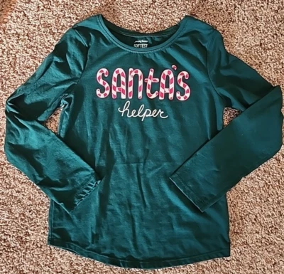 Kids Size 6 Jumping Beans Holiday Santas Helper Christmas T-Shirt Softest Tee - Image 1 of 4