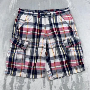 U.S. Polo Assn. Cargo Shorts Men W32 Multicolor Plaid Cotton Casual - Picture 1 of 12