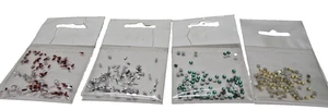 Flat Backed Jewel Stones 2-3 mm x 4pks of 50+, Assorted Colours - Shapes - Afbeelding 1 van 1