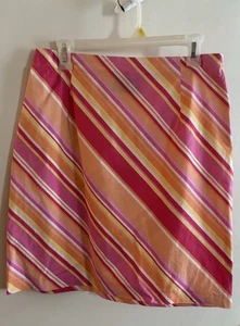 John Roberts rosa und orange gestreifter Sommerrock Petite Größe 12 - Bild 1 von 6
