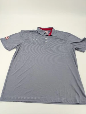 Chik Fil A oobe Team Large Style Striped Short Sleeve Polo Work Uniform Shirt - Image 1 of 4
