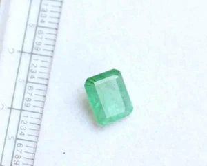 Unheated 1.70 Ct 7*8.5 mm Natural Green ZAMBIAN Emerald Octagon Cut Loose Gems - Picture 1 of 11