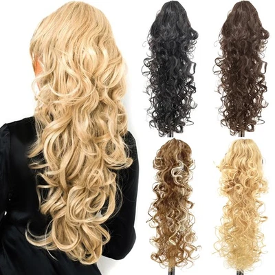 22" Long Curly Thick Hairpiece Claw Clip In Ponytail Pony Tail Hair Extensions - Image 1 of 4