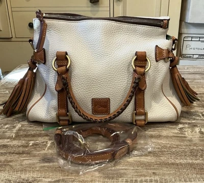 Dooney Vintage  Satchel MINI White Tan Florentine Leather Crossbody Bag 11"L - Image 1 of 4