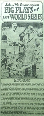 1928 Sports Page - John McGraw Explains Plays of Last World Series, Lou Gehrig - Imagem 1 de 2
