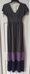 S.H.E Soul Harmony Energy Long Grey Purple Maxi Dress Size XSmall - Picture 1 of 5