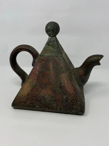 🔥 Arizona Raku Kunstkeramik Teekanne Kupfer & Ton Handarbeit Mesa AZ - Bild 1 von 13