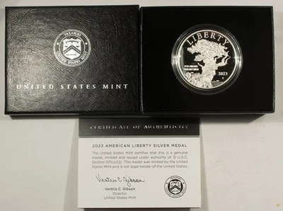 2023-P PROOF AMERICAN LIBERTY 1 OZ .999 SILVER MEDAL BRISTLECONE PINE GEM W/ OGP - Image 1 of 4