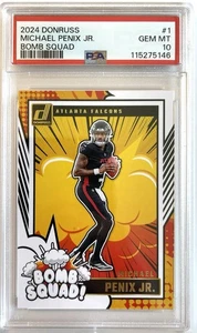 2024 Panini Donruss Bomb Squad Michael Penix Jr. #1 (RC) PSA 10 Atlanta Falcons - Picture 1 of 2