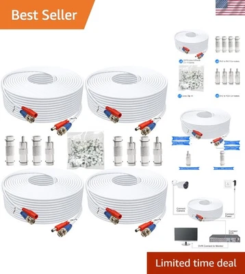 Security Camera Cable 4 Pack - BNC Video Power, Weatherproof - Image 1 of 4