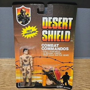 1990 Desert Shield Combat Commandos GI Joe Black Hair #2 Great Condition Diecast - Bild 1 von 5