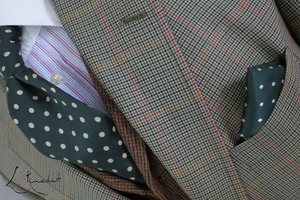 J Press made in USA Hounds tooth check Burnt orange window pane sport coat 46 L - Picture 1 of 8