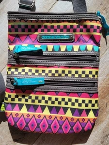 NWOT,LILY BLOOM, Crossbody Purse Bag,Geometric Multicolor,Triple Zip, Adjustable - Picture 1 of 9
