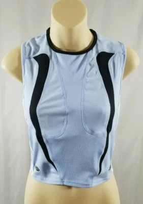 Adidas Adistar Climacool Running Crop Top Fitness Running Tank Blue Built In Bra - Image 1 of 4