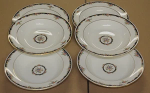 6 Wedgwood Bone China Osborne Flat Rimmed Soup Bowl Made in England R4699 MINT - Picture 1 of 6
