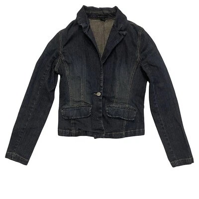 Chaqueta Blazer Vaqueros Elástica KENNETH COLE Azul Oscuro Un Botón Talla 10 Foto 1 de 4