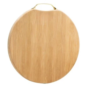 Bamboo Cutting Board Round Chopping Slicing Block Bread Tray Plate Kitchen XL S - Picture 1 of 27