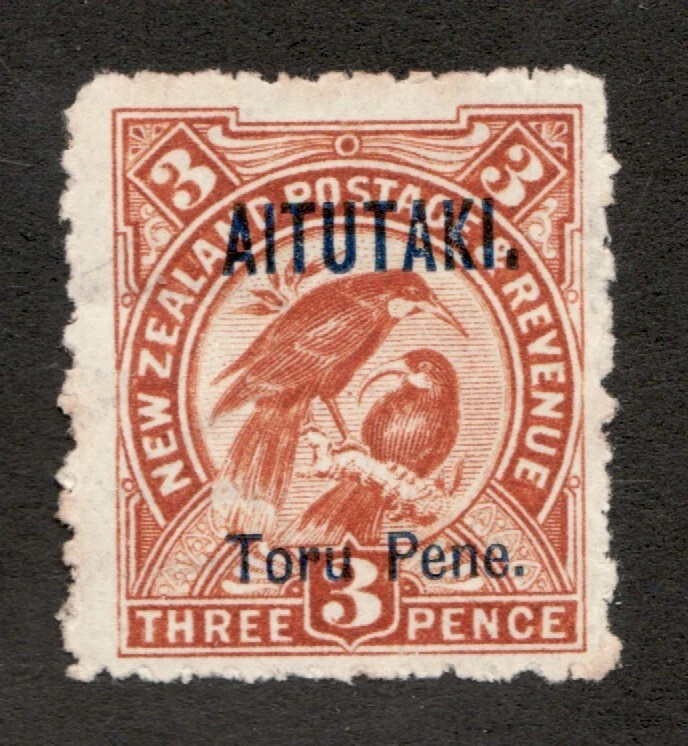 Islas Aitutaki 1903 Sc# 4 - Toru Pene, pájaro. Sello postal MH. Foto 1 de 1
