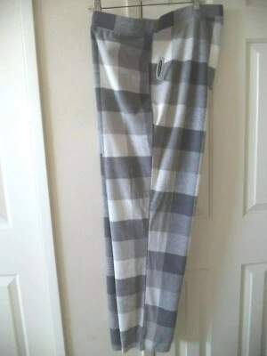 Pantalones cómodos de salón polar polar a cuadros gris marino gris roto 2X 18 20 XXL Foto 1 de 4
