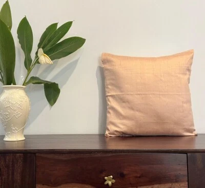 Sea Shell Pink Colour Dupioni pure silk cushion cover / sham Pillow Cover  - Image 1 of 4