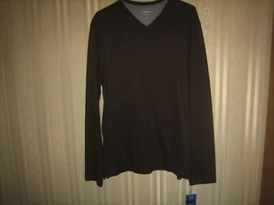 mens croft & barrow long sleeve pullover top large brown NWT - Picture 1 of 3