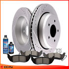 For Ford Crown 2003-2011 Rear Drilled & Slotted Brake Rotors Disc + Ceramic Pads Ford Crown Victoria