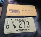 1978 Wyoming DEALER License Plate NEW OLD STOCK #273