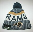 New Era LA Rams NFL 18 Sideline Sport Knit Hat - Gray White NWT Pom pom