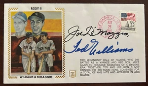 Autógrafos originales de Ted Williams y Joe DiMaggio. Auténtico y certificado. - Imagen 1 de 4