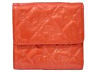 Chanel A37152 Icon Patent Leather Wallet Coral Orange Authentic Women Used