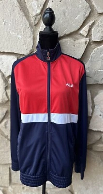 Vintage FILA Mens Track Jacket Medium Red White Blue Windbreaker Full Zip EC - Image 1 of 4