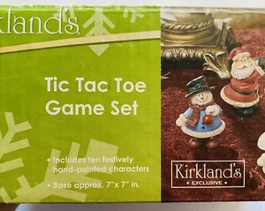 Kirkland's Hand Painted Tic Tac Toe Santa Game Set Christmas Collectible w/Box - Picture 1 of 6