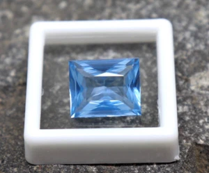 Natural Blue Aquamarine Gemstone Baguette Cut 10.5CT Faceted Aquamarine Gemstone - Imagen 1 de 9
