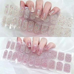 Semi-Cured Gel Nail Patch Slider Adhesive Full Cover Gel Nail Stickers UV Lamp - Picture 1 of 17