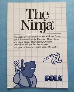 The Ninja Instruction Manual SMS Sega Master System 1990s - Picture 1 of 2
