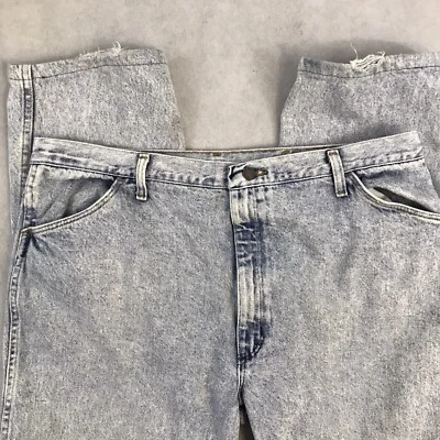 Vintage Rustler Jeans Mens 40 Blue Denim Stone Acid Washed 80s VTG 1980s USA - Image 1 of 4