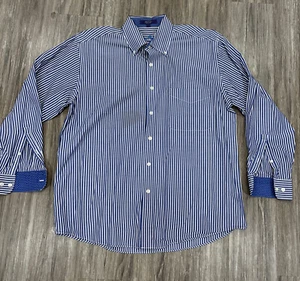 Alan Flusser Long Sleeve Button up Dress Shirt Men's L Cotton EUC - Picture 1 of 4