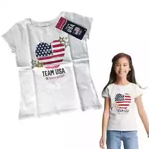 NEW American Girl Team USA T-SHIRT For GIRLS XL 18/20 TEE Patriotic Heart Flag - Picture 1 of 7