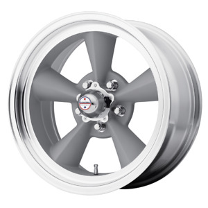 15x8.5 American Racing VN309 TT O Vintage Silver Mach Lip Wheel 5x4.75 (-24mm)