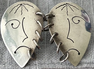 Native American Dangle Earrings Sterling Silver W/ Faces, Decorate Your Own - Picture 1 of 3