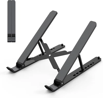 Adjustable Laptop Stand for Desk 10-15.6" ABS Silicone Foldable Portable - Image 1 of 4