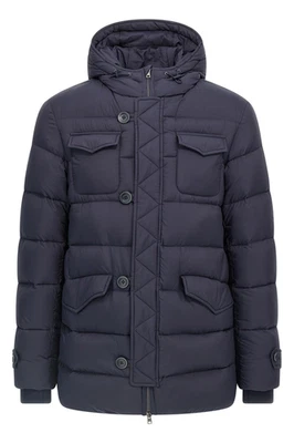 HERNO L'Eskimo Blue Nylon Hooded Down Jacket New & Authentic - Image 1 of 4