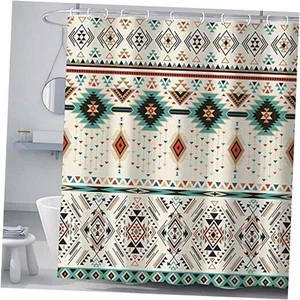 Aztec Shower Curtain for Bathroom, Southwestern Native Tribal Navajo American - Picture 1 of 8