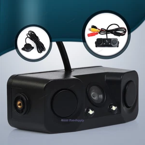 IP67 CMOS 12V Backup Car Reverse Camera 2LED+Guideline+Parking Sensors Radar - Picture 1 of 10