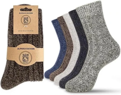 Calcetines de lana de alpaca para mujer Calcetines de senderismo cálidos de invierno gruesos 5-8 multicolor 1629a5 Foto 1 de 4