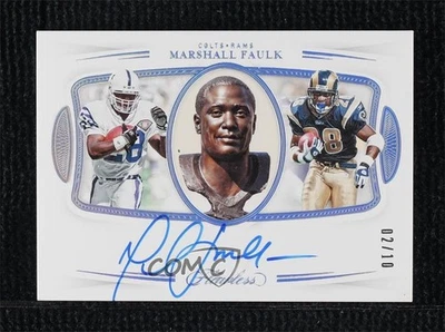 2020 Panini Flawless Career Progressions Silver /10 Marshall Faulk Auto HOF - Image 1 of 2